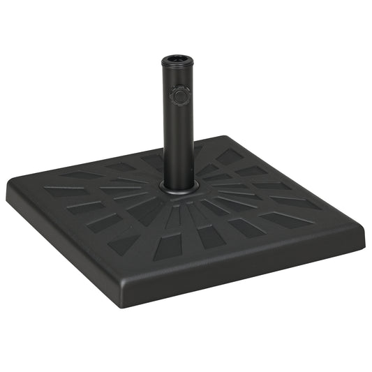 19kg Resin Garden Parasol Base Holder, Square Outdoor Market Umbrella Stand Weight for Poles of Φ32mm, Φ38mm, and Φ48mm