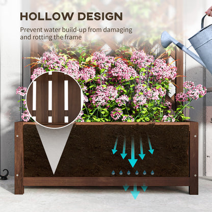 Wooden Planter with Trellis, Freestanding Raised Bed for Garden with Lattice, Outdoor Planter Box for Climbing Plants, Vines