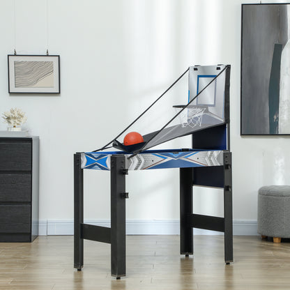 5-in-1 Multi Games Table, with Pool, Table Tennis, Basketball, Hockey, Archery, Blue