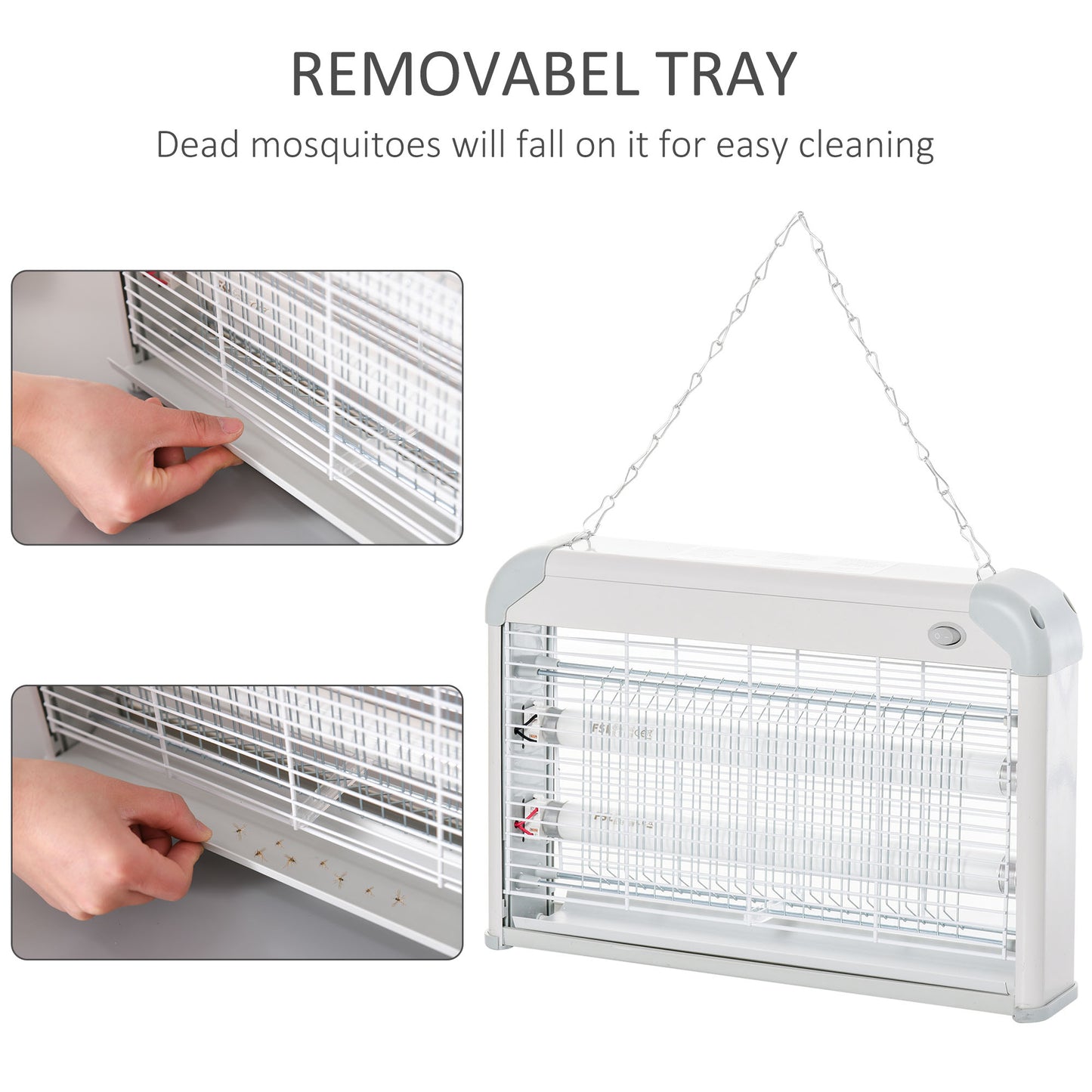 Electric Fly Zapper, 20W Electric Fly Killer, Wall Hanging Bug Zapper Indoor & Outdoor Attracting Insect Mosquito Killer