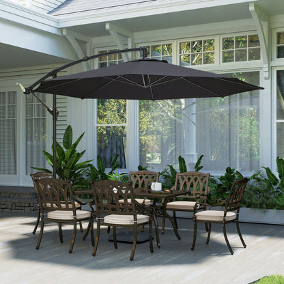 3 m Overhanging Cantilever Parasol, with Cross Base - Black