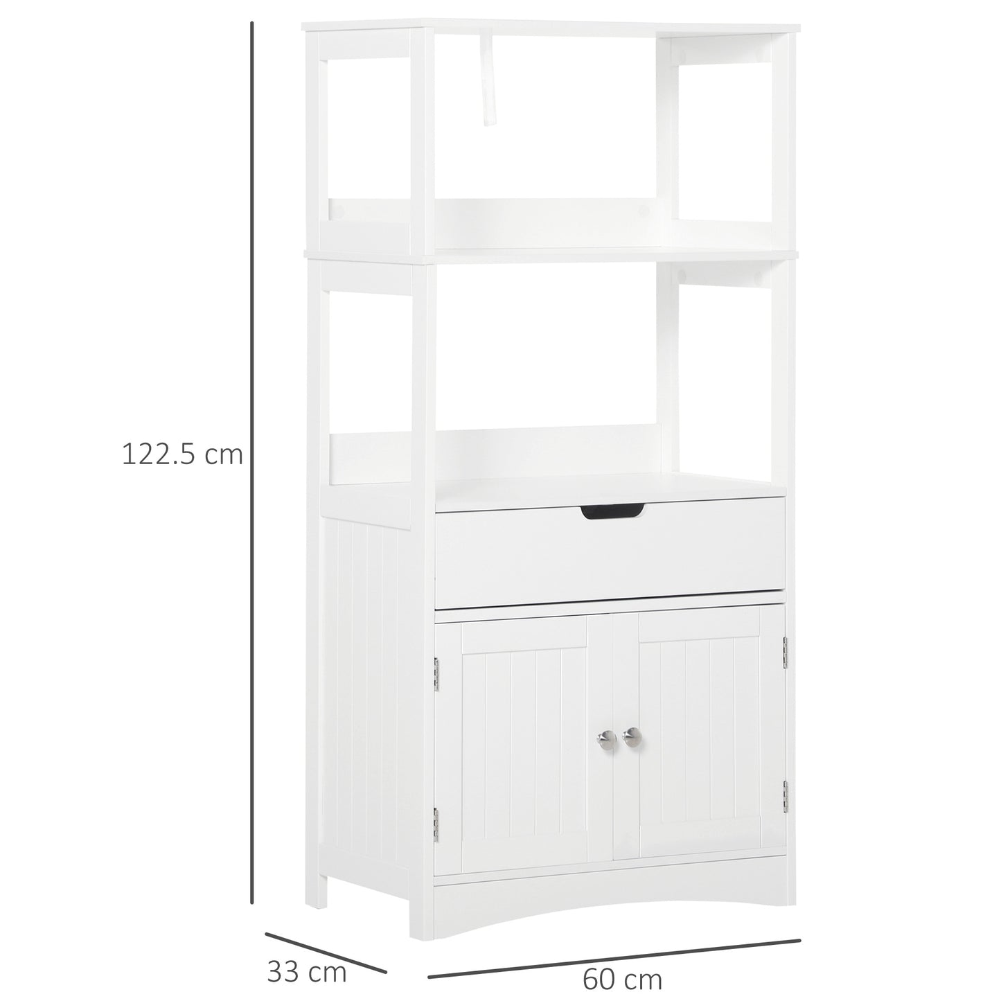 Bathroom Floor Cabinet, Free Standing Kitchen Cupboard with Shelves, Drawer and Doors, Storage Organizer for Living Room