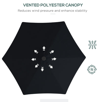 3(m) Solar LED Cantilever Parasol - Black