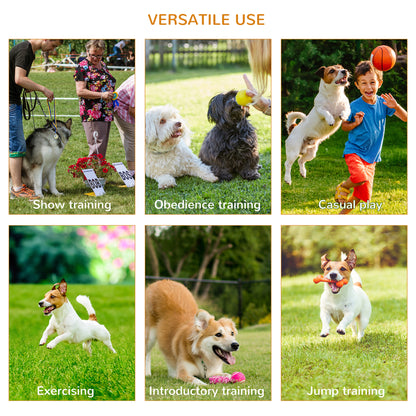 Dog Agility Equipment Portable Pet Training Obstacle Set for Dogs 5 Pieces w/ Adjustable High Jumping Pole, Jumping Ring