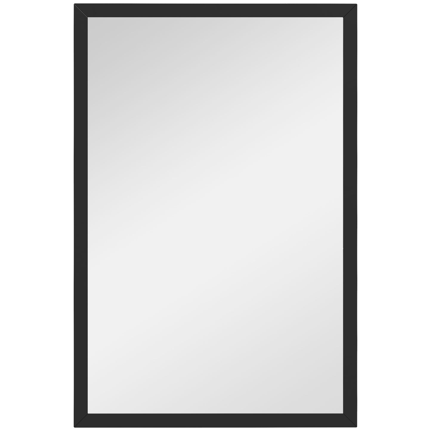 Wall Bathroom Mirror, 60 x 40 cm Wall-Mounted Mirror for Living Room, Bedroom, Hallway, Black