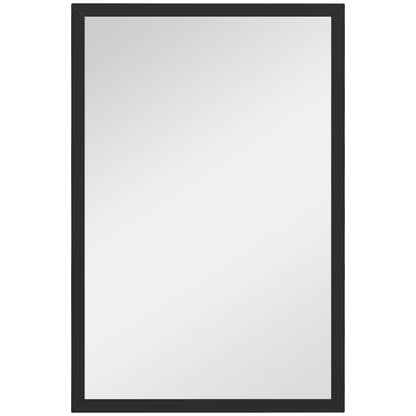 Wall Bathroom Mirror, 60 x 40 cm Wall-Mounted Mirror for Living Room, Bedroom, Hallway, Black