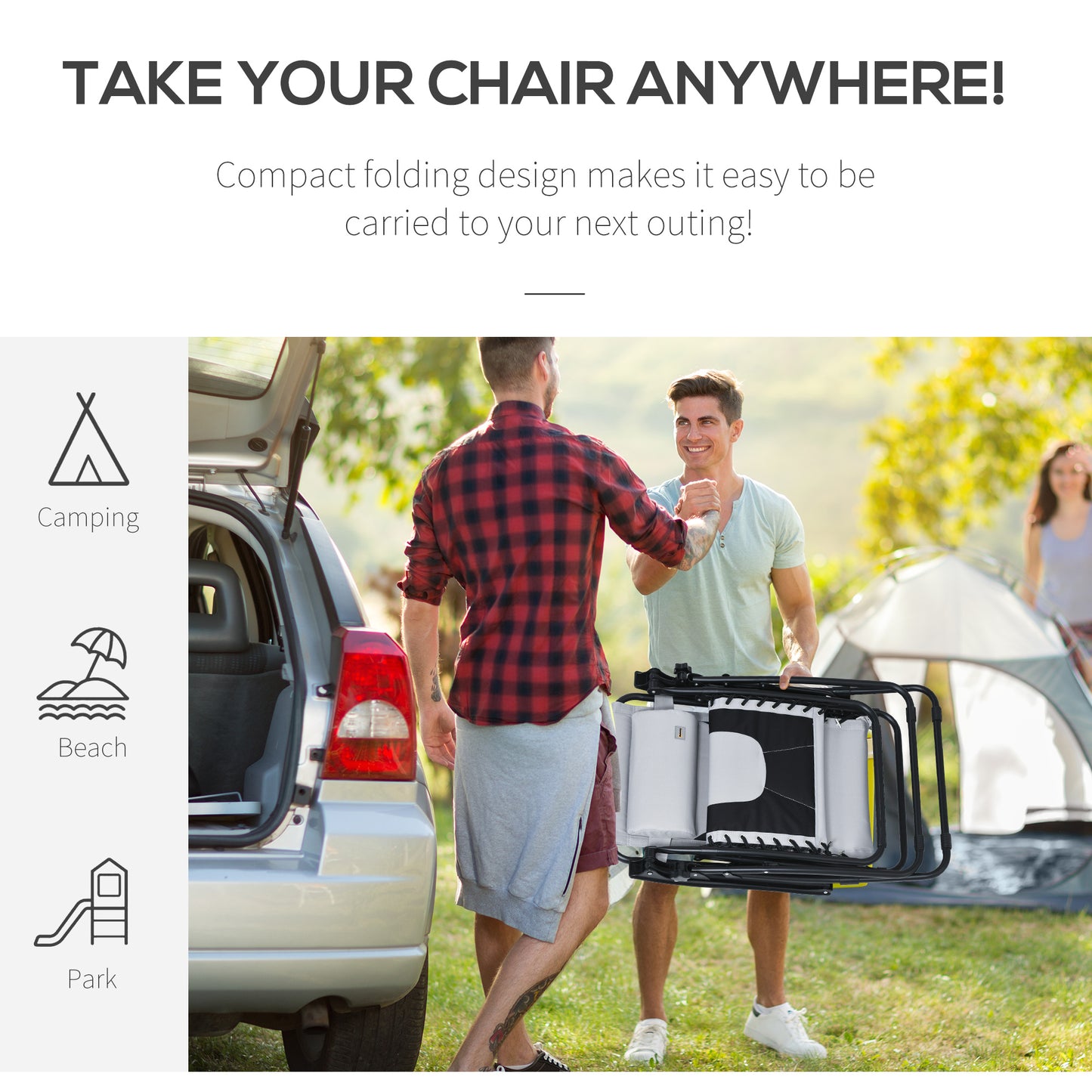 Zero Gravity Lounger Chair, Folding Reclining Patio Chair with Padded Seat, Cup Holder