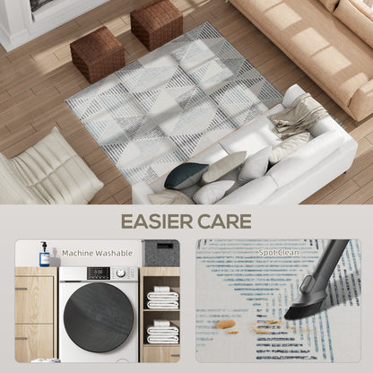 Modern Area Rug, Geometric Pattern Non-Slip Washable Rug, Soft Floor Carpet for Living Room, Bedroom, Dining Room