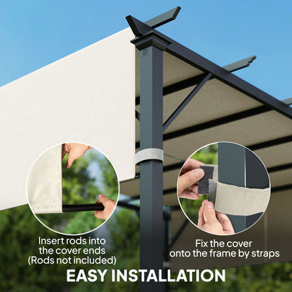 2 Pcs UV Protection Pergola Replacement Canopy, Pergola Shade Cover, Easy to Install, for 3 x 3(m) Pergola, Cream White