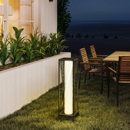 Garden Rattan Lamp, 77 cm Tall Solar Rattan Floor Lamp, Solar Garden Light with Auto On/Off LED Lights