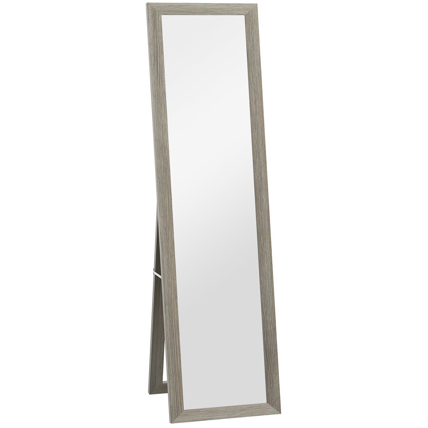 Full Length Mirror, 37 x 157 cm, Hanging or Freestanding, Rectangular Full Body Mirror for Living Room, Bedroom, Grey