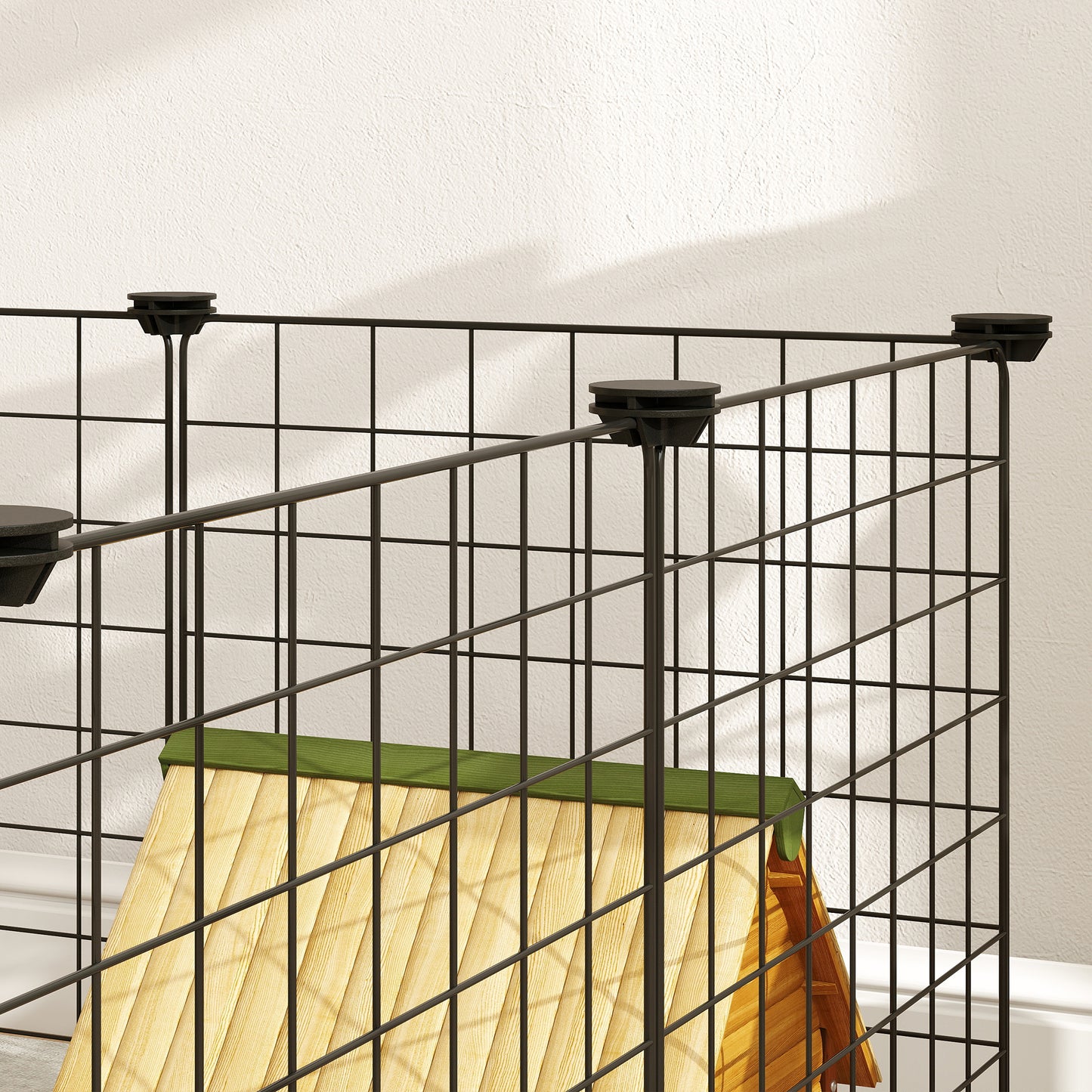 DIY Pet Playpen Metal Wire Fence 12 Panel Enclosure Indoor Outdoor Guinea Pig Bunny Small Animals Cage Black