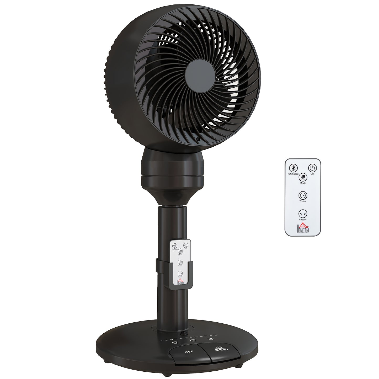 Air Circulator Fan Pedestal Cooling Fan with 3 Speed 3 Mode and Remote Control, 9 Inch, Black