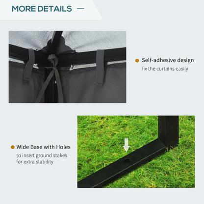 3 x 3 m Garden Gazebo Double Roof Marquee Patio Wedding Party Tent Canopy Shelter with Sidewalls, (Dark Grey)