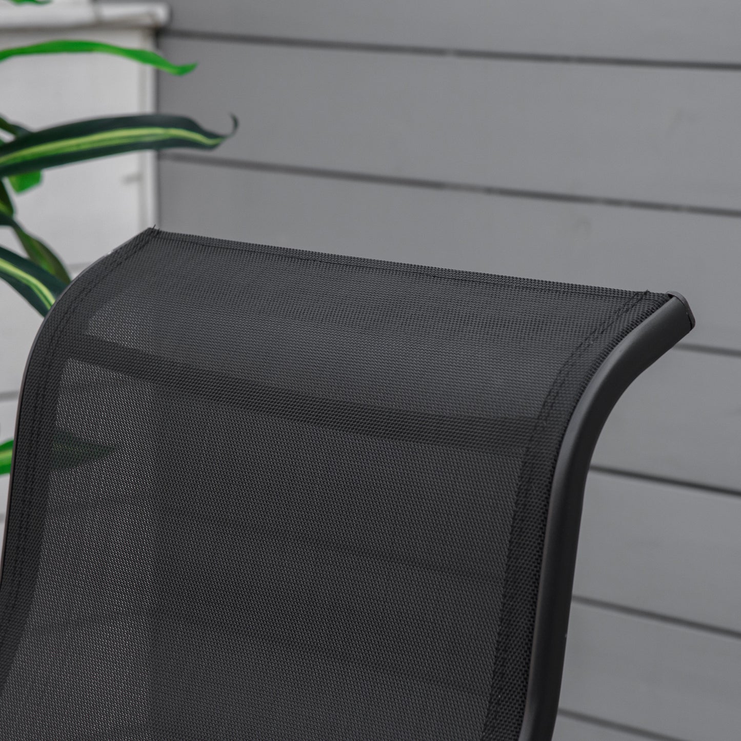 3 Pieces Garden Gliding Chair Set, Metal Frame 2 Single Armchair Swing Seater and 1 Glass Top Coffee Table w/ Breath Mesh Fab