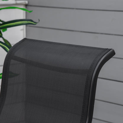 3 Pieces Garden Gliding Chair Set, Metal Frame 2 Single Armchair Swing Seater and 1 Glass Top Coffee Table w/ Breath Mesh Fab