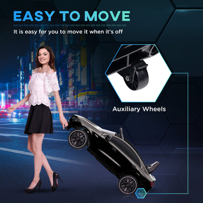 Mercedes-Benz AMG CLA 45 Licensed 12V Kids Electric Car Ride on Car w/ Remote, Suspension Lights Music Horn - Black