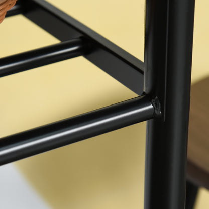Bar Table & Stool Set with Storage – Black & Oak