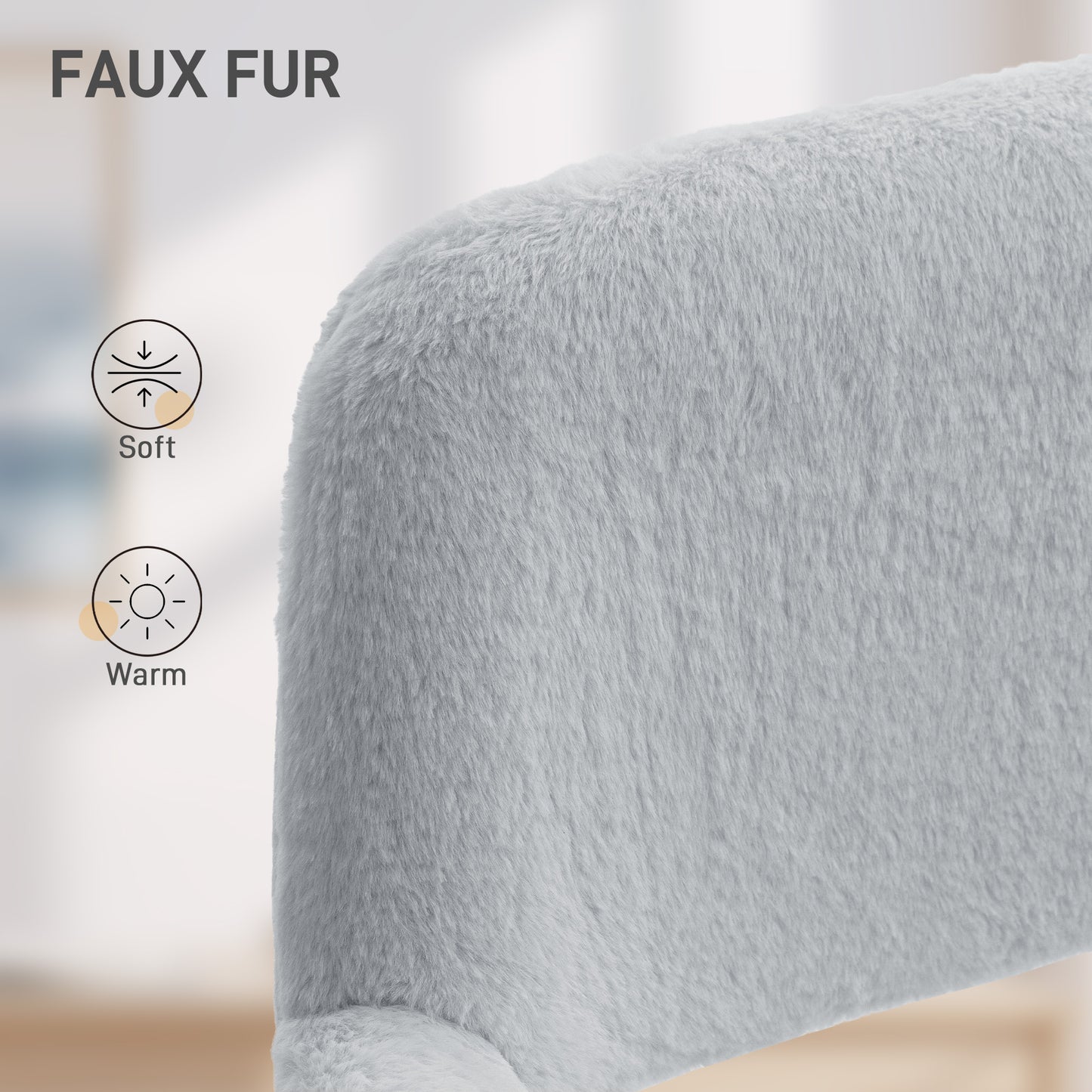 Faux Fur Rabbit Chair - Grey