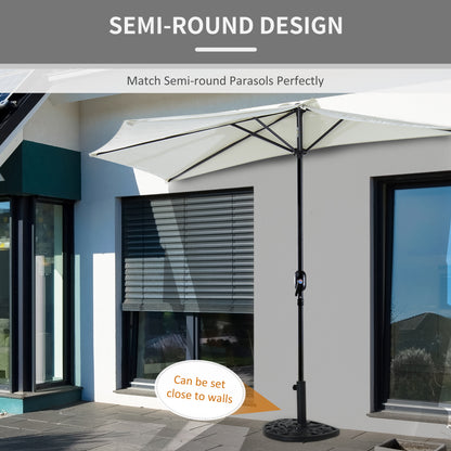 9kg Cement Concrete Half Round Parasol Base Umbrella Stand Garden Outdoor Accessories