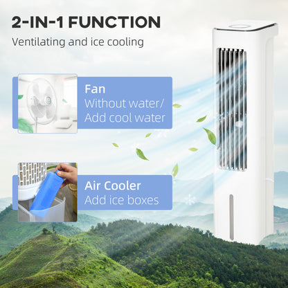 Evaporative Air Cooler, 5L Water Tank Oscillating Ice Cooling Fan with 3 Modes, 3 Speeds, Remote Control, Timer