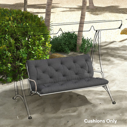 Garden Bench Cushion, 2 Seater Swing Chair Cushion, Seat Pad with Ties for Indoor and Outdoor Use, 110 x 120 cm, Black