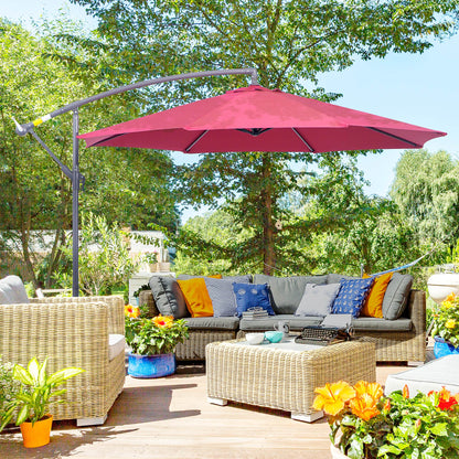 3m Water Resistant Terylene Hanging Parasol Wine Red