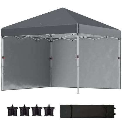 3 x 3 (M) Pop Up Gazebo, UPF 30+ with 2 Sidewalls, Leg Weight Bags and Wheeled Bag