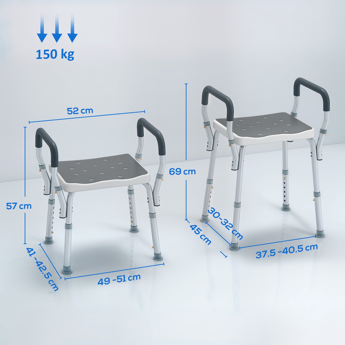 57-69cm Aluminium Frame Bath Seat