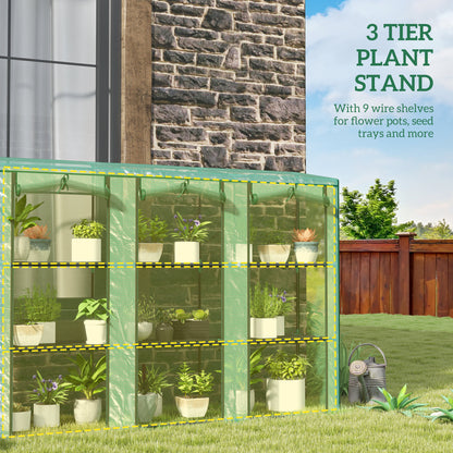 46 x 215 cm Nine-Shelf Greenhouse - Green