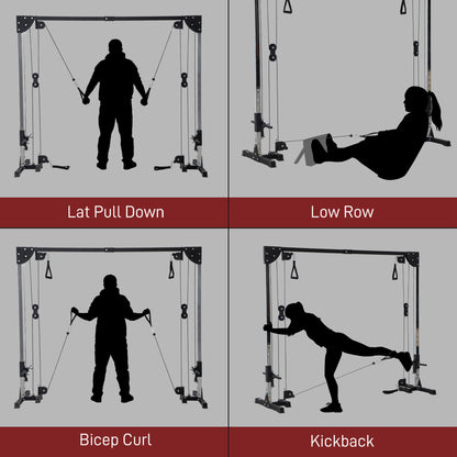 Multi Home Gyms with Cable Pulley System, Cable Crossover Machine with 4 Handles for Full Body Strength Training