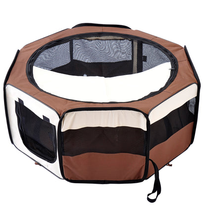 600D Oxford Soft Fabric Kennel, Portable Lightweight Cat Dog Playpen