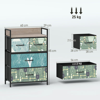 4-Drawer Chest of Drawers - Blue
