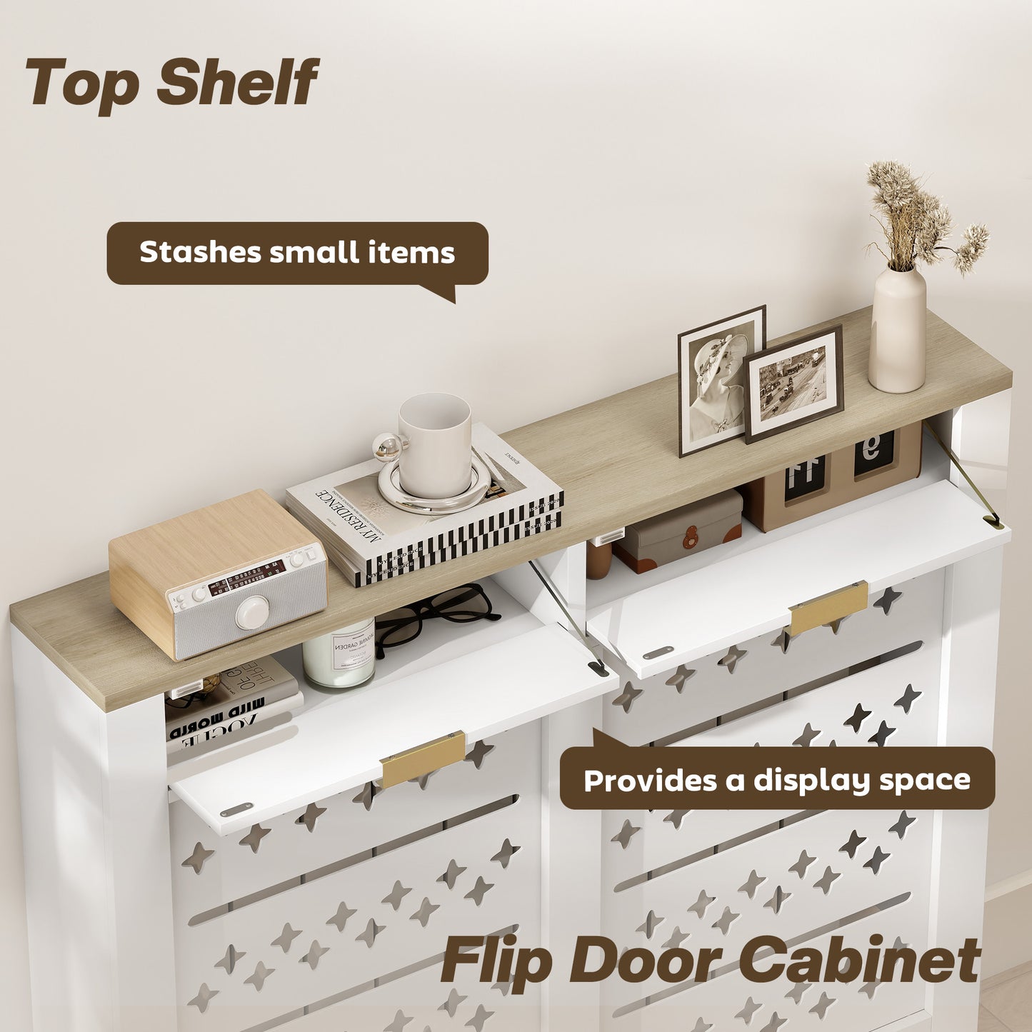 108 x 19 cm Minimal Radiator Cover, with 2 Drawers - White