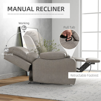 Recliner Chair, Microfibre Reclining Chair with Adjustable Leg Rest, Cup Holders, Recliner Armchair for Home Living Room