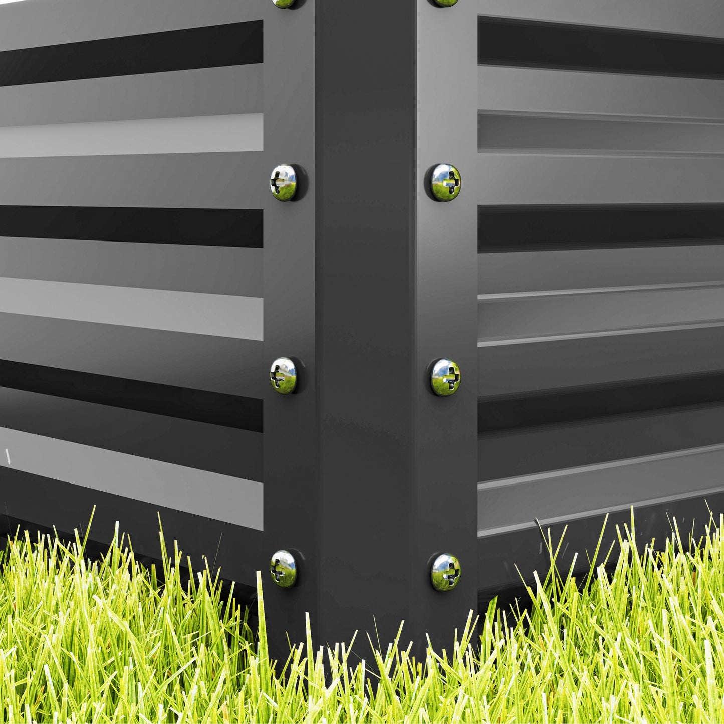 Set of Two 110 x 50cm Steel Planter Boxes - Light Grey