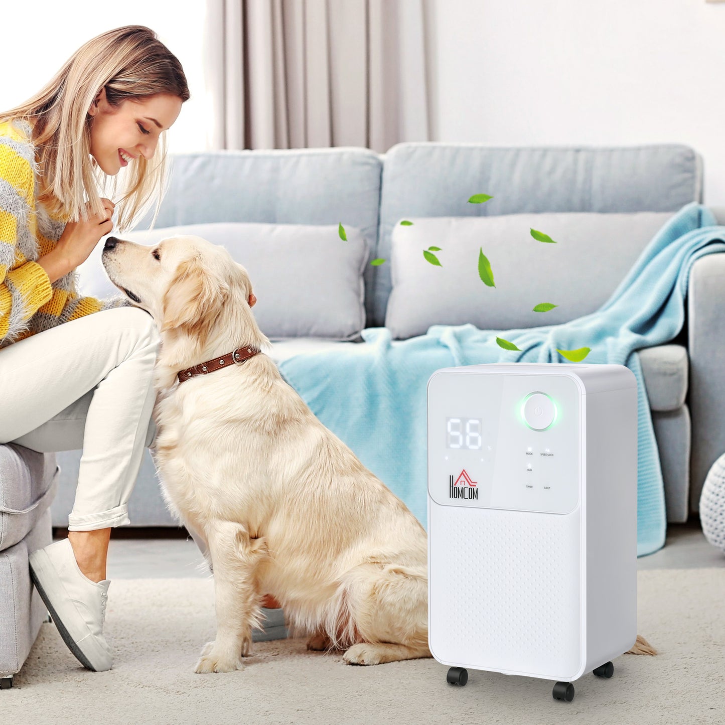 12L/Day Dehumidifier for Home, Laundry Room, Bedroom, Basement, Electric Moisture Air De-Humidifier with 4 Modes