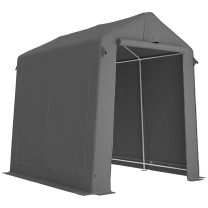7.5 x 6.2 ft Outdoor Garden Storage Shed, Waterproof Bike Tent with Roll-Up Zipper Door and Vent, Dark Grey