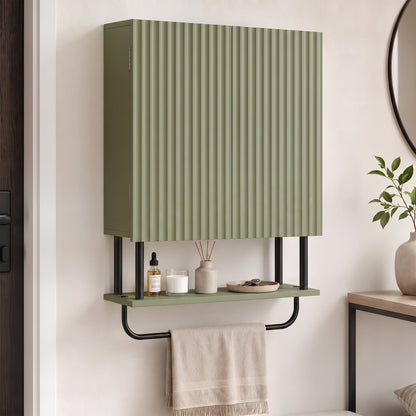 Bathroom Wall Cabinet Modern Space Saver Wall Mounted Cabinet Doors Storage Green