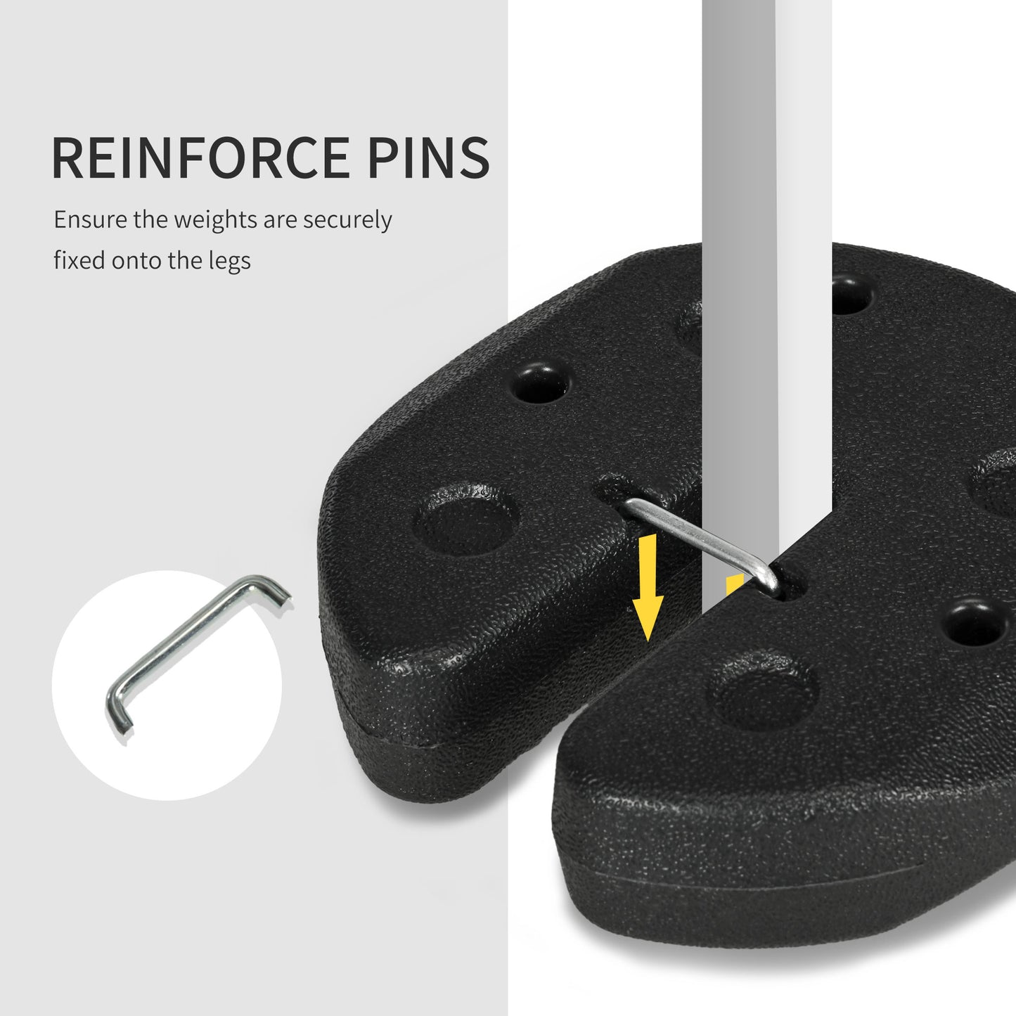 Total 12KG Gazebo Weights Set of 4, Weights for Gazebo Legs with Reinforce Pins and Carry Belt, for Canopies Tents