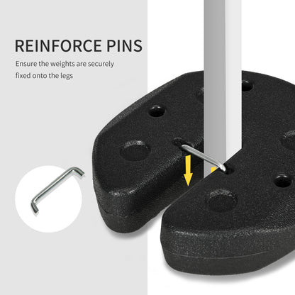 Total 12KG Gazebo Weights Set of 4, Weights for Gazebo Legs with Reinforce Pins and Carry Belt, for Canopies Tents