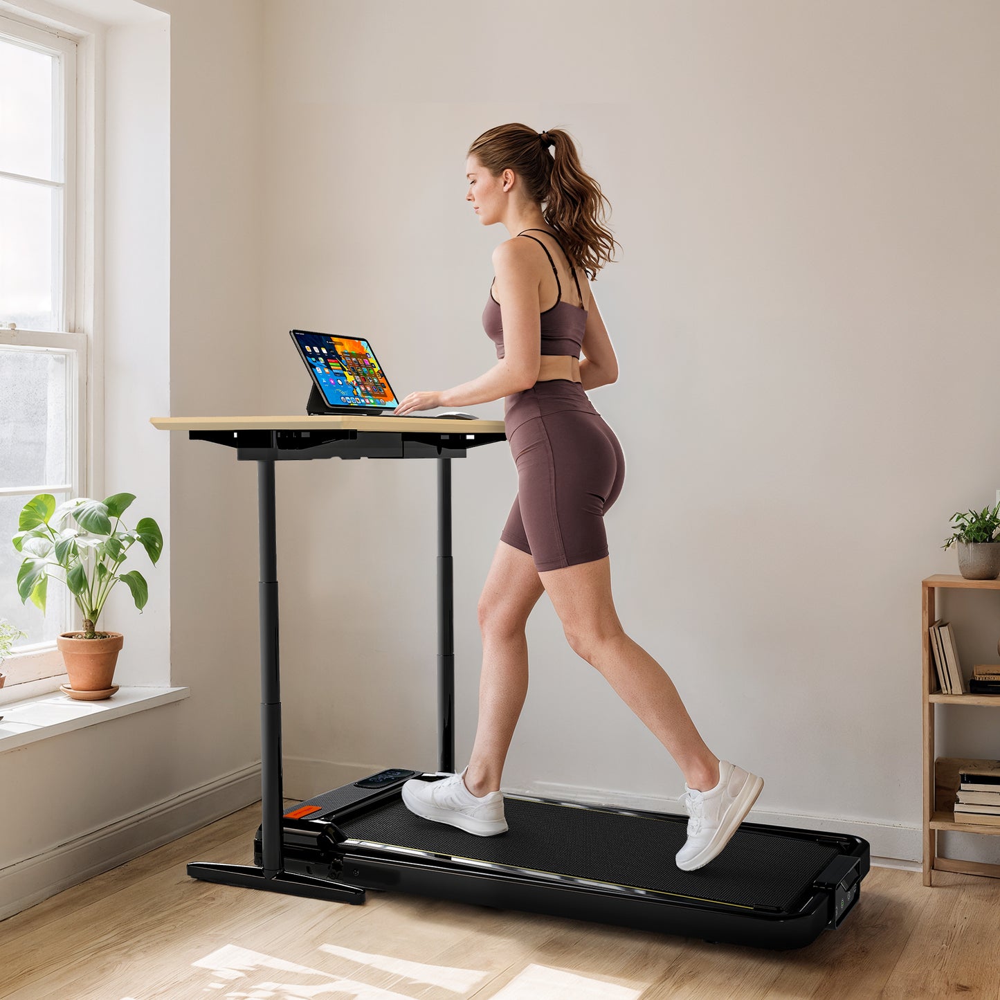 Folding Walking Treadmill, Under Desk Walking Pad with Incline, Black