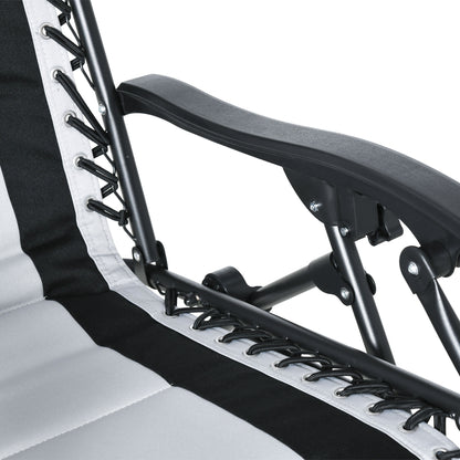 Zero Gravity Lounger Chair, Folding Reclining Patio Chair with Padded Seat, Cup Holder
