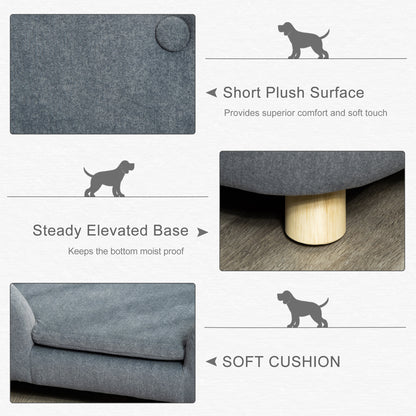 Dog Sofa Bed Pet Chair Couch with Water Resistant Fabric, Kitten Lounge with Soft Cushion, Wooden Frame for Mini Size Dogs