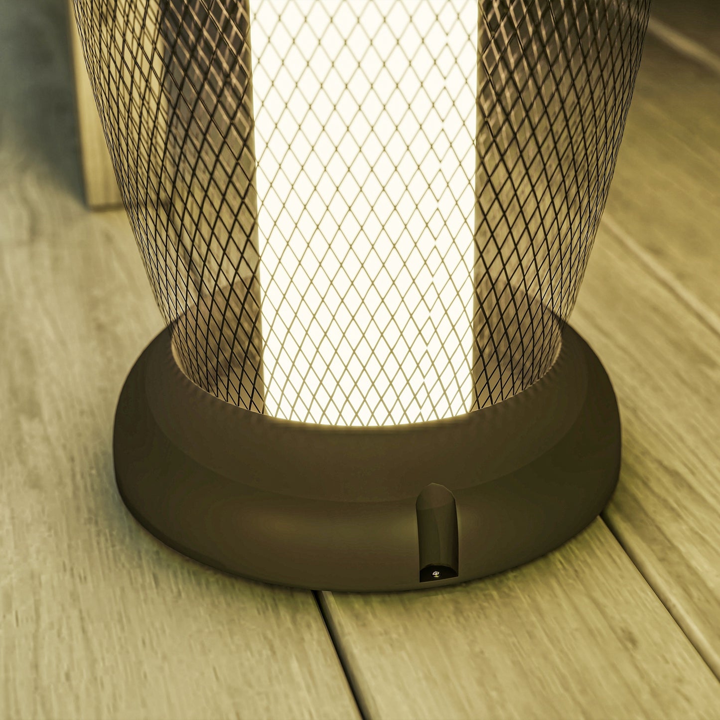 Garden Solar Lamp, 71.5 cm Tall Metal Floor Lamp, Auto On/Off LED Solar Garden Light with Metal Wire Shade, IP44 for Outdoor