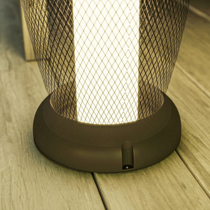 Garden Solar Lamp, 71.5 cm Tall Metal Floor Lamp, Auto On/Off LED Solar Garden Light with Metal Wire Shade, IP44 for Outdoor