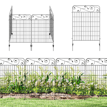 Decorative Garden Fencing, 4PCs Outdoor Picket Fence Panels