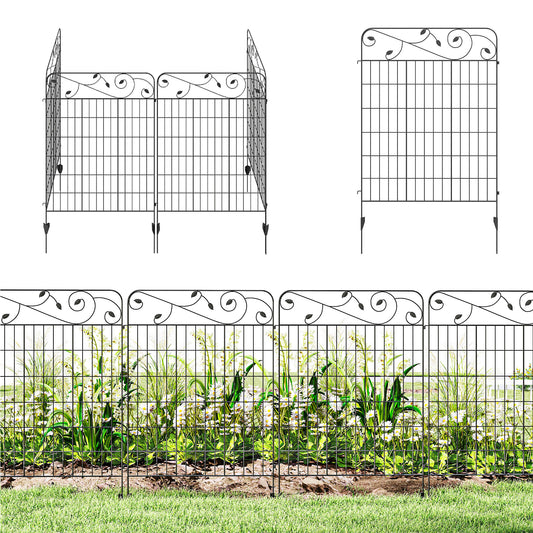 Decorative Garden Fencing, 4PCs Outdoor Picket Fence Panels
