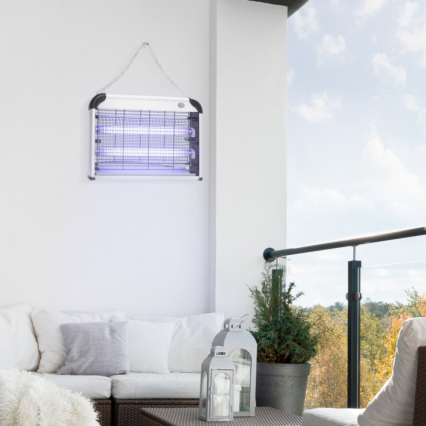 Electric Fly Zapper, 20W Electric Fly Killer, Wall Hanging Bug Zapper Indoor & Outdoor Attracting Insect Mosquito Killer