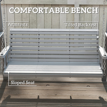 Three-Seater Wooden Swing Bench, Dark Grey